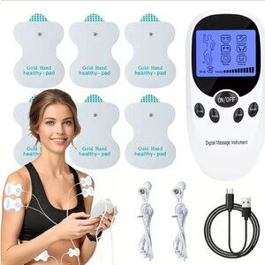 NEW Dual Channel Massager Digital Massage Tens Unit 8 Pads Multi Function|sealed